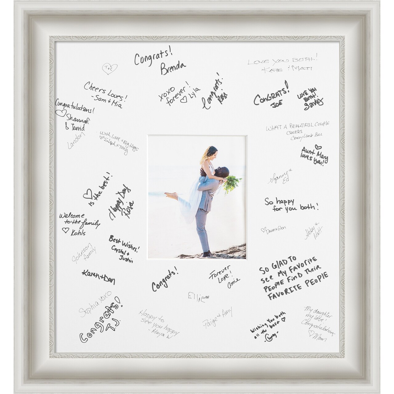 Parlor Signature Mat Picture Frame, Photo Frame Wedding Guest Book Alternative, Autograph Picture Mat for Signature Board, Wedding Celebrations Graduations Support Encouragement or Retirement